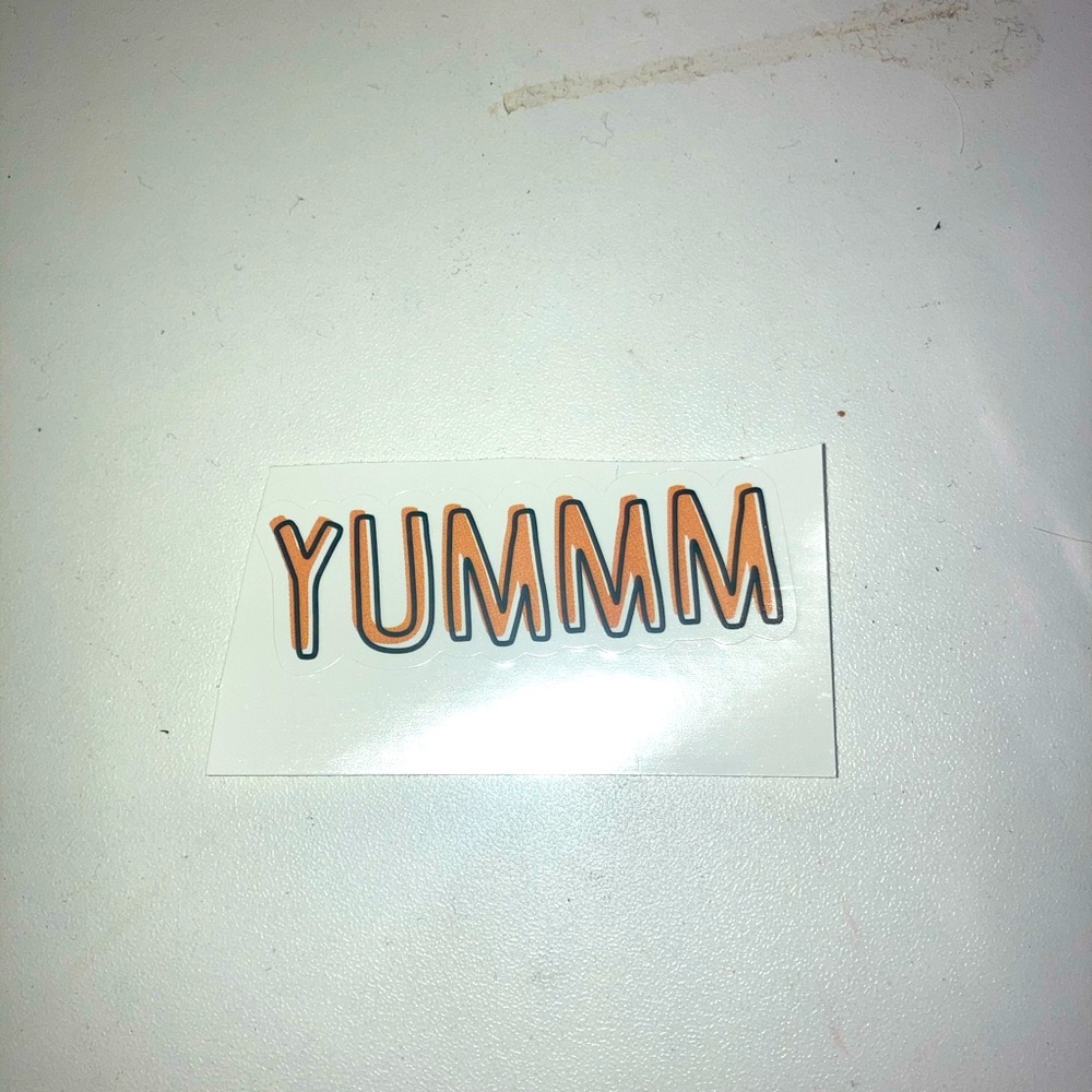 “yummm” sticker